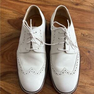 Johnson and Murphy White Suede Men's Brogues